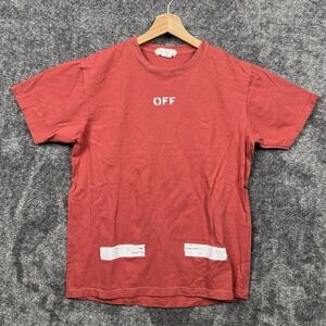 Off-White "Seeing Things" Virgil Abloh T-Shirt Red Mens Size Medium